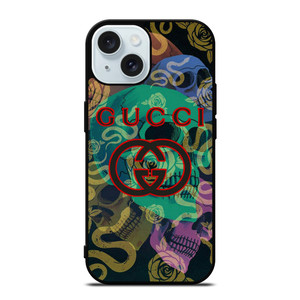 GUCCI LOGO EMBLEM SKULL SNAKE ICON iPhone 15 Case Cover GUCCI LOGO EMBLEM SKULL SNAKE ICON iPhone 15 Case Cover