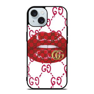 GUCCI LOGO LIPS RED WHITE ICON iPhone 15 Case Cover GUCCI LOGO LIPS RED WHITE ICON iPhone 15 Case Cover