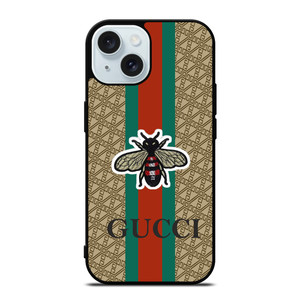 GUCCI LOGO PATTERN BEE iPhone 15 Case Cover GUCCI LOGO PATTERN BEE iPhone 15 Case Cover