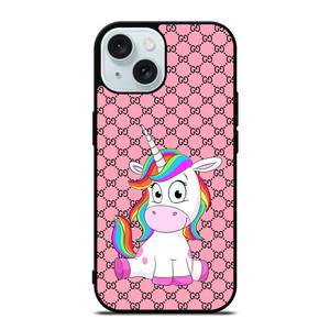 GUCCI LOGO PATTERN CUTE UNICORN iPhone 15 Case Cover GUCCI LOGO PATTERN CUTE UNICORN iPhone 15 Case Cover