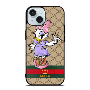 GUCCI LOGO PATTERN DAISY DUCK DISNEY iPhone 15 Case Cover GUCCI LOGO PATTERN DAISY DUCK DISNEY iPhone 15 Case Cover