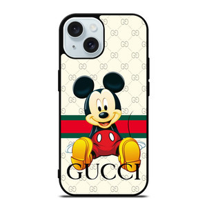 GUCCI LOGO PATTERN MICKEY MOUSE DISNEY iPhone 15 Case Cover GUCCI LOGO PATTERN MICKEY MOUSE DISNEY iPhone 15 Case Cover