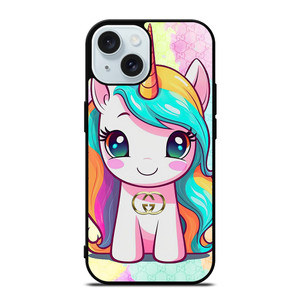 GUCCI LOGO PATTERN PRETTY UNICORN iPhone 15 Case Cover GUCCI LOGO PATTERN PRETTY UNICORN iPhone 15 Case Cover