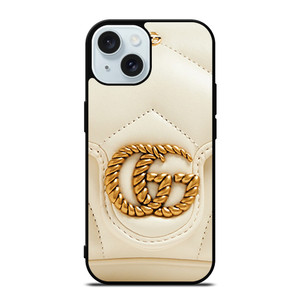 GUCCI LOGO WHITE GOLD iPhone 15 Case Cover GUCCI LOGO WHITE GOLD iPhone 15 Case Cover