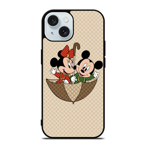 GUCCI MICKEY MINNIE MOUSE UMBRELLA iPhone 15 Case Cover GUCCI MICKEY MINNIE MOUSE UMBRELLA iPhone 15 Case Cover