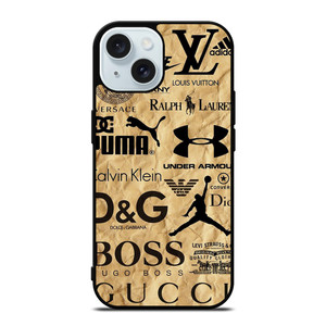 GUCCI NIKE VERSACE LOUIS VUITTON LV DIOR GOLDEN LOGO iPhone 15 Case Cover GUCCI NIKE VERSACE LOUIS VUITTON LV DIOR GOLDEN LOGO iPhone 15 Case Cover