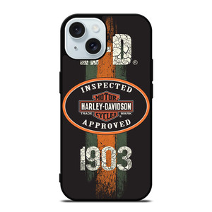 HARLEY DAVIDSON 1903 INSPECTED iPhone 15 Case Cover HARLEY DAVIDSON 1903 INSPECTED iPhone 15 Case Cover