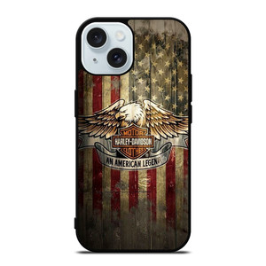HARLEY DAVIDSON AMERICAN LEGEND WOODEN LOGO iPhone 15 Case Cover HARLEY DAVIDSON AMERICAN LEGEND WOODEN LOGO iPhone 15 Case Cover