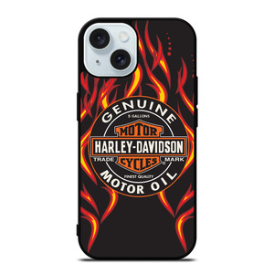 HARLEY DAVIDSON GENUINE MOTOR OIL BADGE iPhone 15 Case Cover HARLEY DAVIDSON GENUINE MOTOR OIL BADGE iPhone 15 Case Cover