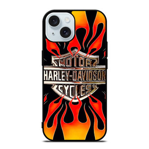 HARLEY DAVIDSON MOTORCYCLE LOGO FLAME iPhone 15 Case Cover HARLEY DAVIDSON MOTORCYCLE LOGO FLAME iPhone 15 Case Cover