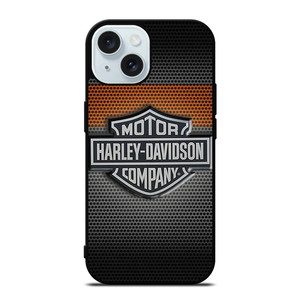 HARLEY DAVIDSON MOTORCYCLES COMPANY METAL LOGO iPhone 15 Case Cover HARLEY DAVIDSON MOTORCYCLES COMPANY METAL LOGO iPhone 15 Case Cover