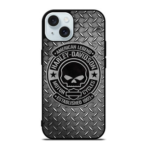 HARLEY DAVIDSON MOTORCYCLES COMPANY SKULL LOGO 1903 iPhone 15 Case Cover HARLEY DAVIDSON MOTORCYCLES COMPANY SKULL LOGO 1903 iPhone 15 Case Cover