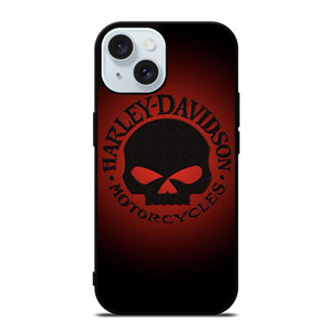 HARLEY DAVIDSON MOTORCYCLES COMPANY SKULL LOGO RED iPhone 15 Case Cover HARLEY DAVIDSON MOTORCYCLES COMPANY SKULL LOGO RED iPhone 15 Case Cover