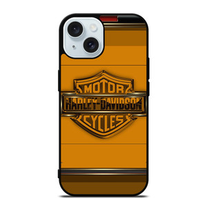 HARLEY DAVIDSON MOTORCYCLES LOGO YELLOW iPhone 15 Case Cover HARLEY DAVIDSON MOTORCYCLES LOGO YELLOW iPhone 15 Case Cover