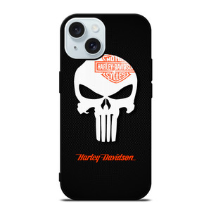 HARLEY DAVIDSON THE PUNISHER LOGO iPhone 15 Case Cover HARLEY DAVIDSON THE PUNISHER LOGO iPhone 15 Case Cover