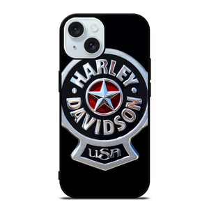 HARLEY DAVIDSON USA METAL EMBLEM iPhone 15 Case Cover HARLEY DAVIDSON USA METAL EMBLEM iPhone 15 Case Cover