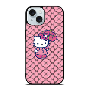 HELLO KITTY GUCCI PINK PATTERN LOGO iPhone 15 Case Cover HELLO KITTY GUCCI PINK PATTERN LOGO iPhone 15 Case Cover