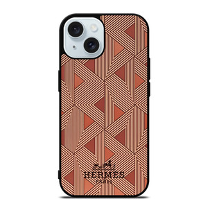 HERMES PARIS PATTERN BROWN iPhone 15 Case Cover HERMES PARIS PATTERN BROWN iPhone 15 Case Cover