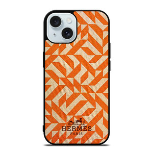 HERMES PARIS PATTERN ORANGE iPhone 15 Case Cover HERMES PARIS PATTERN ORANGE iPhone 15 Case Cover