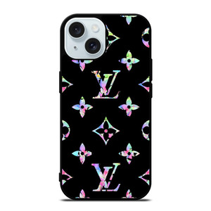 LOUIS VUITTON LOGO LV BLACK RAINBOW iPhone 15 Case Cover LOUIS VUITTON LOGO LV BLACK RAINBOW iPhone 15 Case Cover