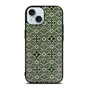 LOUIS VUITTON LOGO LV GREEN PATTERN SINCE 1854 iPhone 15 Case Cover