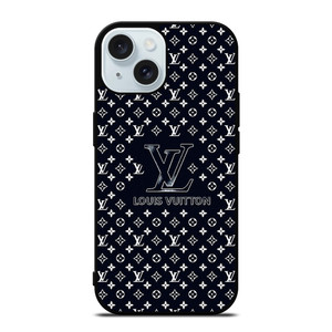 LOUIS VUITTON LV LOGO PATTERN NAVY iPhone 15 Case Cover LOUIS VUITTON LV LOGO PATTERN NAVY iPhone 15 Case Cover