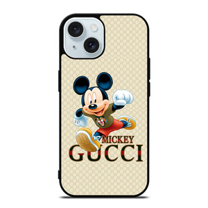 MICKEY MOUSE DISNEY X GUCCI LOGO PATTERN iPhone 15 Case Cover