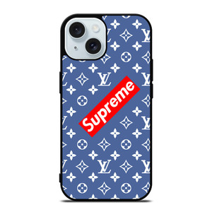 NEW SUPREME LOUIS VUITTON BLUE iPhone 15 Case Cover NEW SUPREME LOUIS VUITTON BLUE iPhone 15 Case Cover