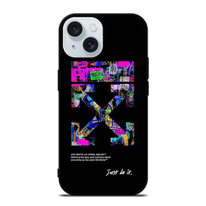 OFF WHITE LOGO JUST DO IT NIKE iPhone 15 Case Cover OFF WHITE LOGO JUST DO IT NIKE iPhone 15 Case Cover