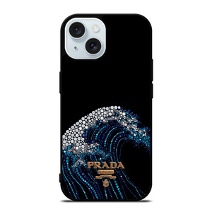 PRADA LOGO DIAMOND WAVE iPhone 15 Case Cover PRADA LOGO DIAMOND WAVE iPhone 15 Case Cover