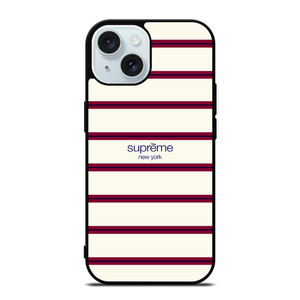 SUPREME NEW YORK RED STRIPE iPhone 15 Case Cover SUPREME NEW YORK RED STRIPE iPhone 15 Case Cover