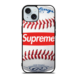 SUPREME X RAWLINGS BASEBALL iPhone 15 Case Cover