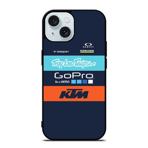 TROY LEE DESIGNS KTM RACING TEAM iPhone 15 Case Cover TROY LEE DESIGNS KTM RACING TEAM iPhone 15 Case Cover