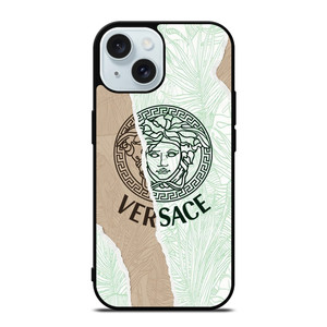 VERSACE LOGO PALM LEAVES iPhone 15 Case Cover VERSACE LOGO PALM LEAVES iPhone 15 Case Cover