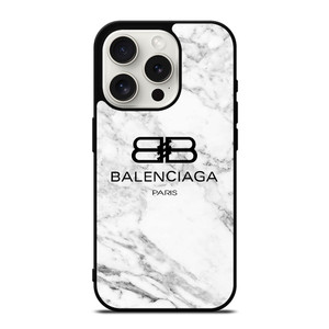 BALENCIAGA PARIS LOGO MARBLE iPhone 15 Pro Case Cover