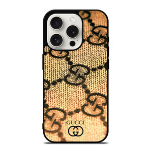 BROWN GUCCI LOGO PATTERN ART iPhone 15 Pro Case Cover
