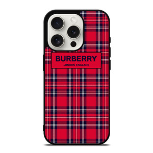 BURBERRY LONDON ENGLAND RED PATTERN iPhone 15 Pro Case Cover BURBERRY LONDON ENGLAND RED PATTERN iPhone 15 Pro Case Cover