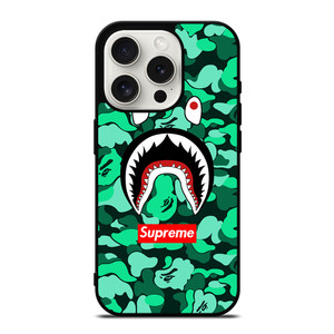 CAMO BATHING APE SUPREME GREEN iPhone 15 Pro Case Cover CAMO BATHING APE SUPREME GREEN iPhone 15 Pro Case Cover