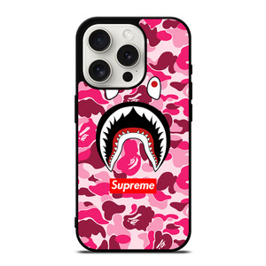 CAMO BATHING APE SUPREME PINK iPhone 15 Pro Case Cover CAMO BATHING APE SUPREME PINK iPhone 15 Pro Case Cover