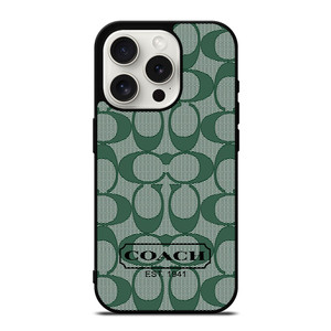 COACH GREEN LOGO PATTERN iPhone 15 Pro Case Cover COACH GREEN LOGO PATTERN iPhone 15 Pro Case Cover