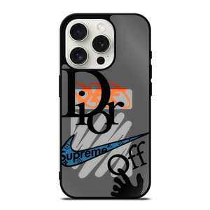 DIOR SUPREME OFF WHITE NIKE LOGO iPhone 15 Pro Case Cover