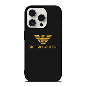 GIORGIO ARMANI LOGO GOLD iPhone 15 Pro Case Cover