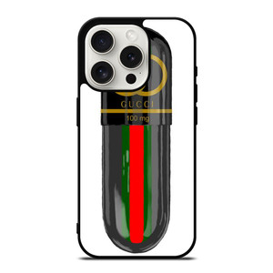 GUCCI LOGO DRUGS 100 MG ICON iPhone 15 Pro Case Cover GUCCI LOGO DRUGS 100 MG ICON iPhone 15 Pro Case Cover
