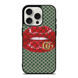 GUCCI LOGO PATTERN LIPS ICON iPhone 15 Pro Case Cover
