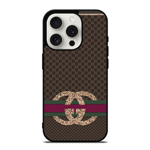 GUCCI LOGO PATTERN SPARKLE EMBLEM iPhone 15 Pro Case Cover