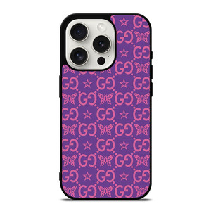 GUCCI LOGO STAR BUTTERFLIES PATTERN iPhone 15 Pro Case Cover GUCCI LOGO STAR BUTTERFLIES PATTERN iPhone 15 Pro Case Cover