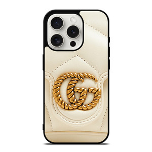 GUCCI LOGO WHITE GOLD iPhone 15 Pro Case Cover