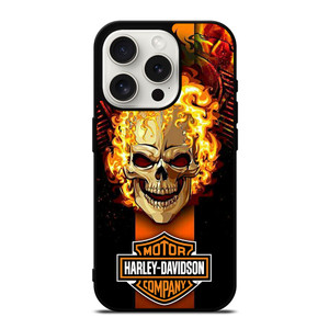 HARLEY DAVIDSON SKULL FIRE iPhone 15 Pro Case Cover HARLEY DAVIDSON SKULL FIRE iPhone 15 Pro Case Cover