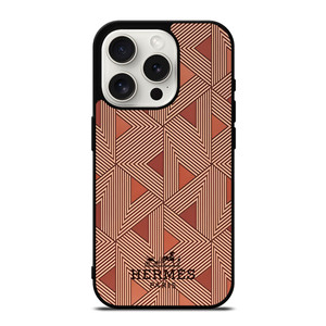 HERMES PARIS PATTERN BROWN iPhone 15 Pro Case Cover HERMES PARIS PATTERN BROWN iPhone 15 Pro Case Cover