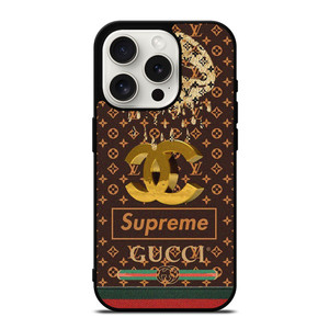 LOUIS VUITTON CHANEL SUPREME GUCCI PATTERN iPhone 15 Pro Case Cover LOUIS VUITTON CHANEL SUPREME GUCCI PATTERN iPhone 15 Pro Case Cover